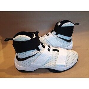 Nike LeBron Soldier 10 Basketball Shoe White Black Panda 856489-100 Men Size 18